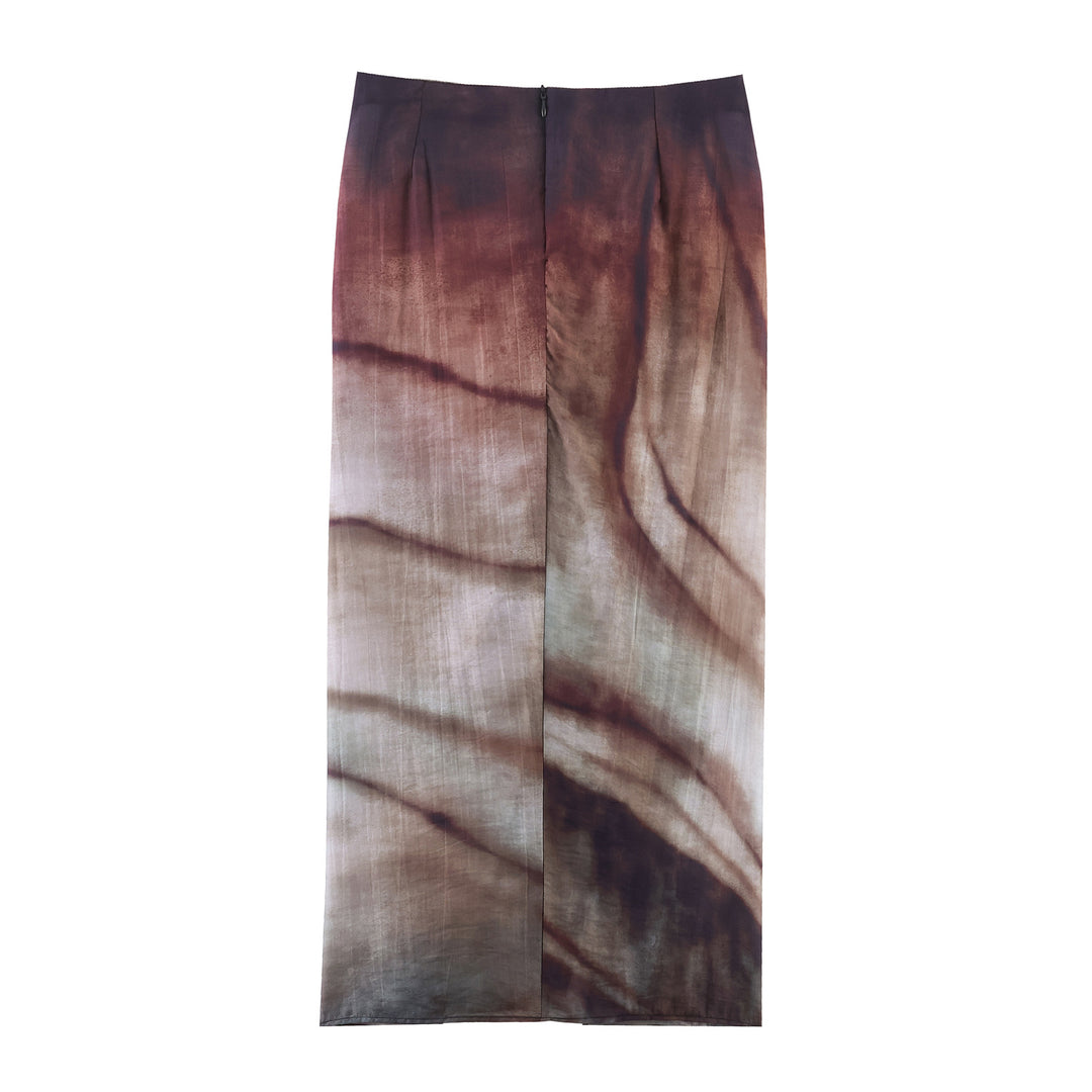 Damen nan fließender Maxirock mit Drapierung am Bund und floralem Aquarellprint Drune