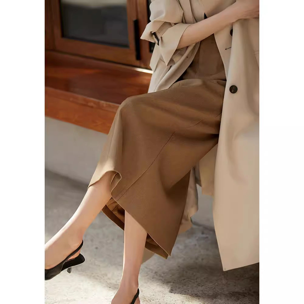 Damen Hochtaillierter, eleganter A-Linien Rock Drune