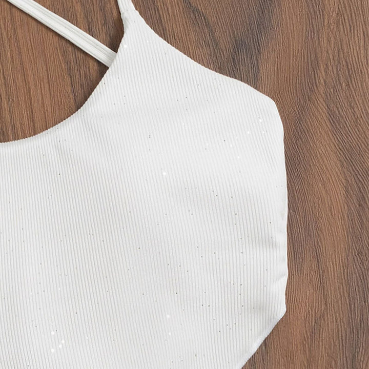 Damen Hoch geschnittenes Bikini-Set mit Kreuzträger-Design Drune