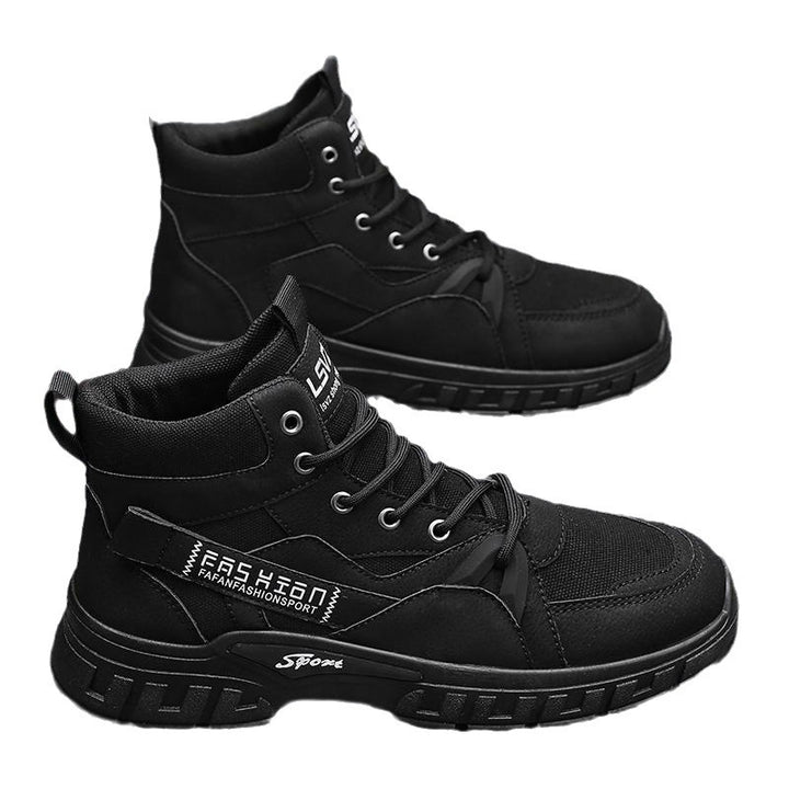 Herren robuste High-Top Outdoor-Boots mit profilierter Offroad-Sohle, gepolstertem Knöchelkragen und verstärkter Zehenkappe Drune
