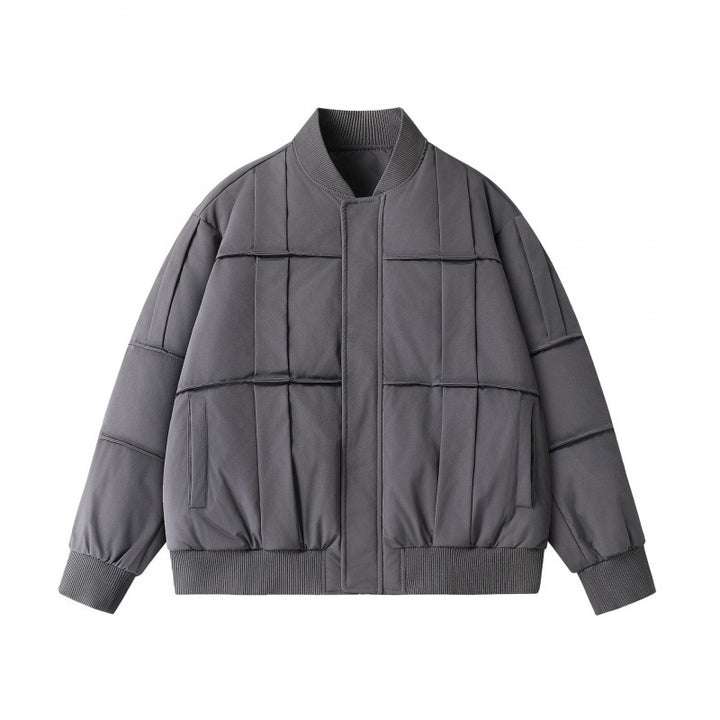 Unisex Boxy-wattierte Bomberjacke im Oversize-Cut mit geripptem Saum und Stehkragen Drune
