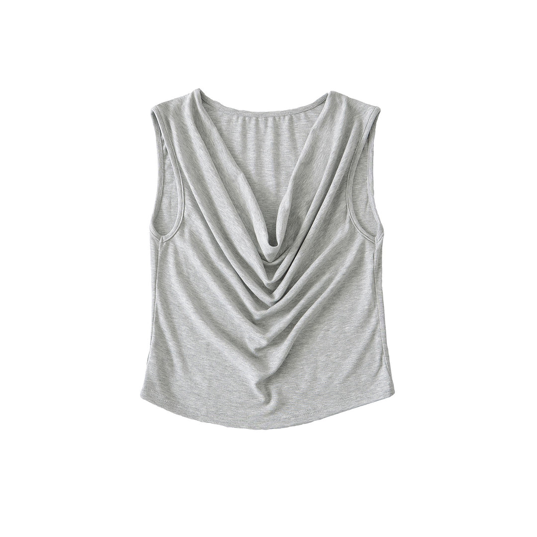 Damen Top mit elegantem Wasserfall-Ausschnitt und weich fließendem Material Drune