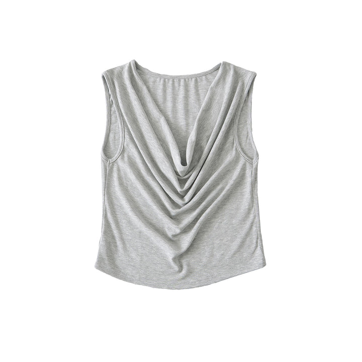 Damen Top mit elegantem Wasserfall-Ausschnitt und weich fließendem Material Drune