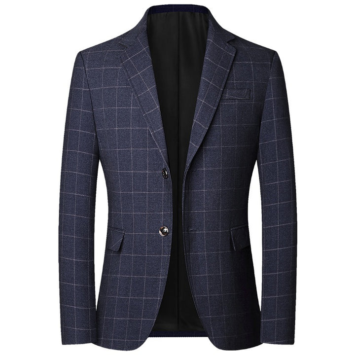 Herren Modernes Slim-Fit Sakko mit dezentem Karomuster aus leichtem MischgewDrunee Drune