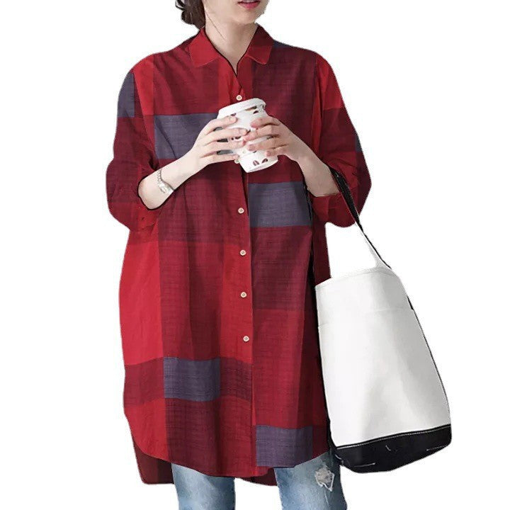 Damen Freizeit Colorblock Button-Up Shirt Drune