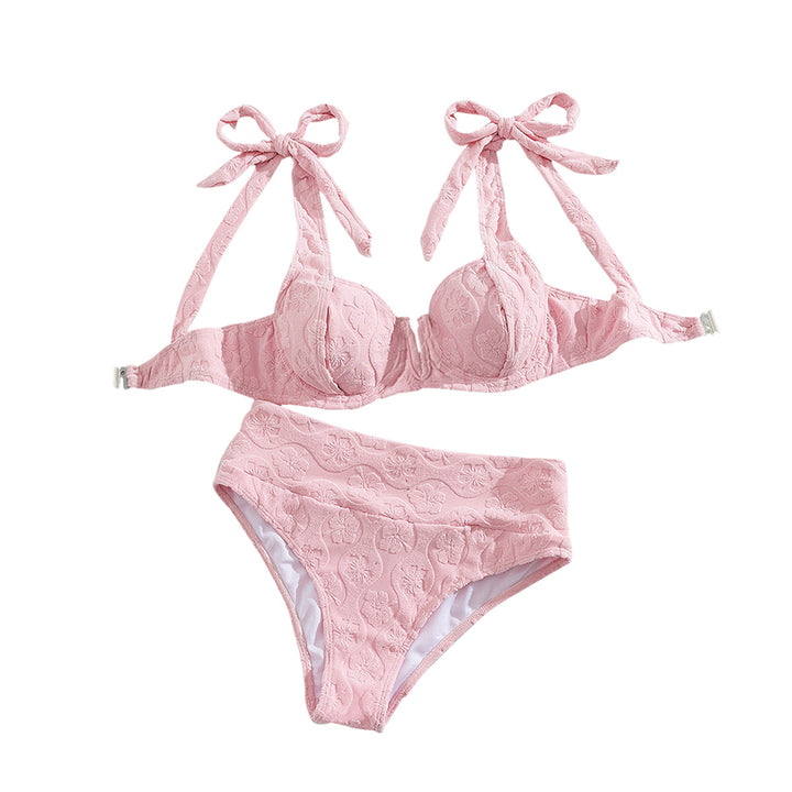 Damen Push-Up-Bikini mit floralem Textildesign Drune