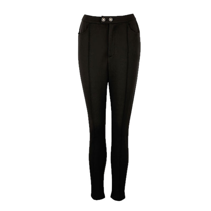 Damen elegante Hosen mit hohem Bund Drune