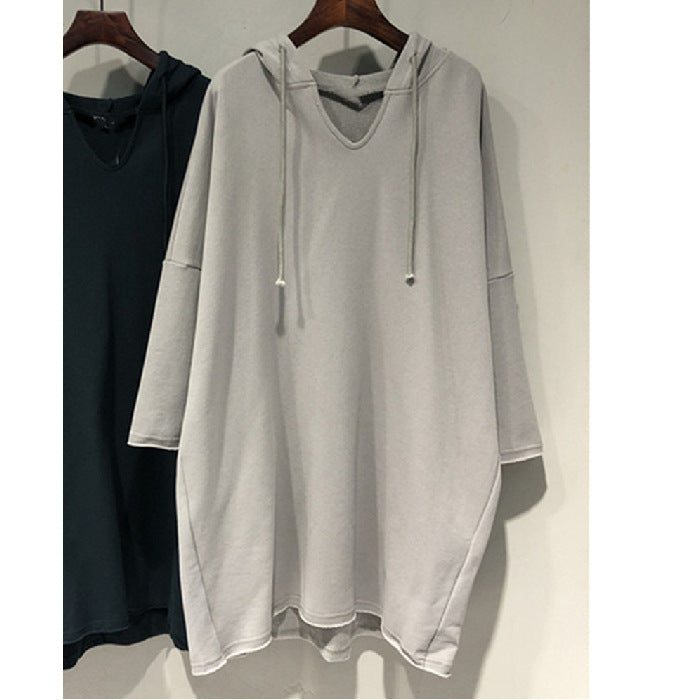 Damen Hoodie-Kleid mit großzügigem Schnitt und Kapuze Drune