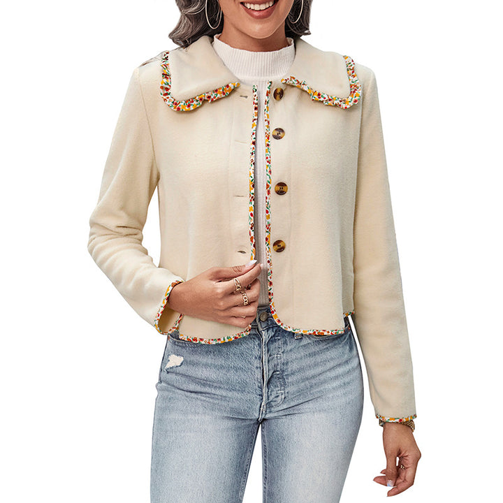Damen Kurzjacke im Cardigan-Stil mit Zierborte, kastiger Passform und Hornoptik-Knöpfen Drune