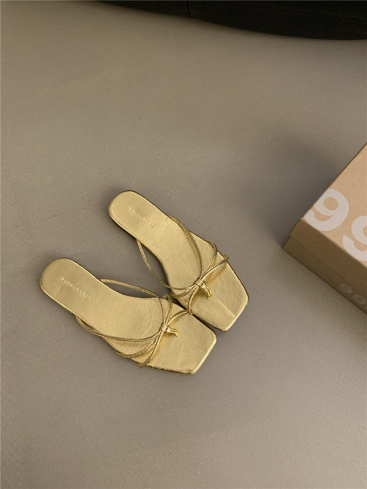 Damen Stylische Riemchen-Sandalen mit quadratischer Zehenpartie und feinem Bindedesign Drune