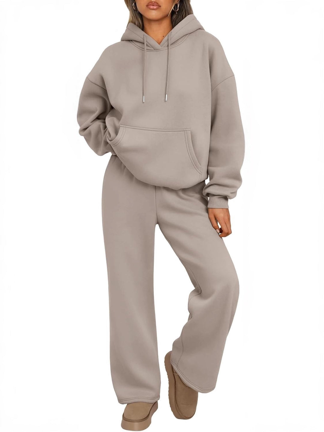 Unisex minimalistischer Kapuzenpullover aus French-Terry mit flachem Kordelzug und verstärkter Nackenpasse Drune