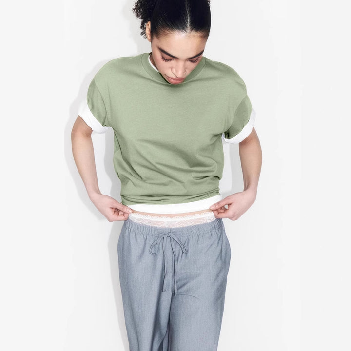 Damen lässiges Oversized T-Shirt aus hautfreundlichem Baumwollmix Drune