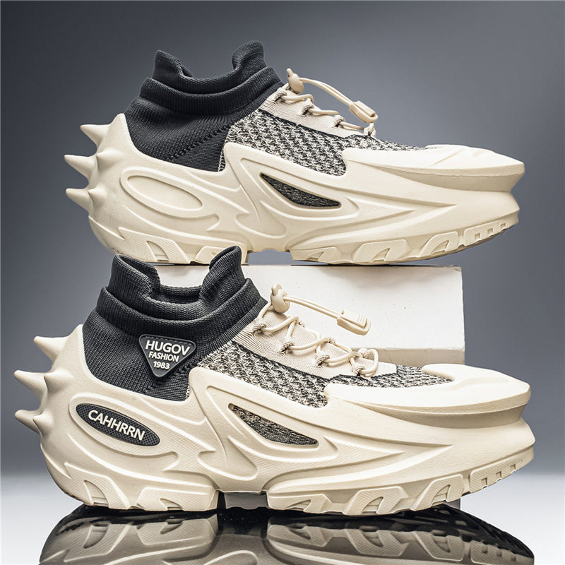 Unisex futuristische Chunky-Sneaker mit gestricktem Schaft, skulpturierter EVA-Sohle und Schnellzugverschluss Drune