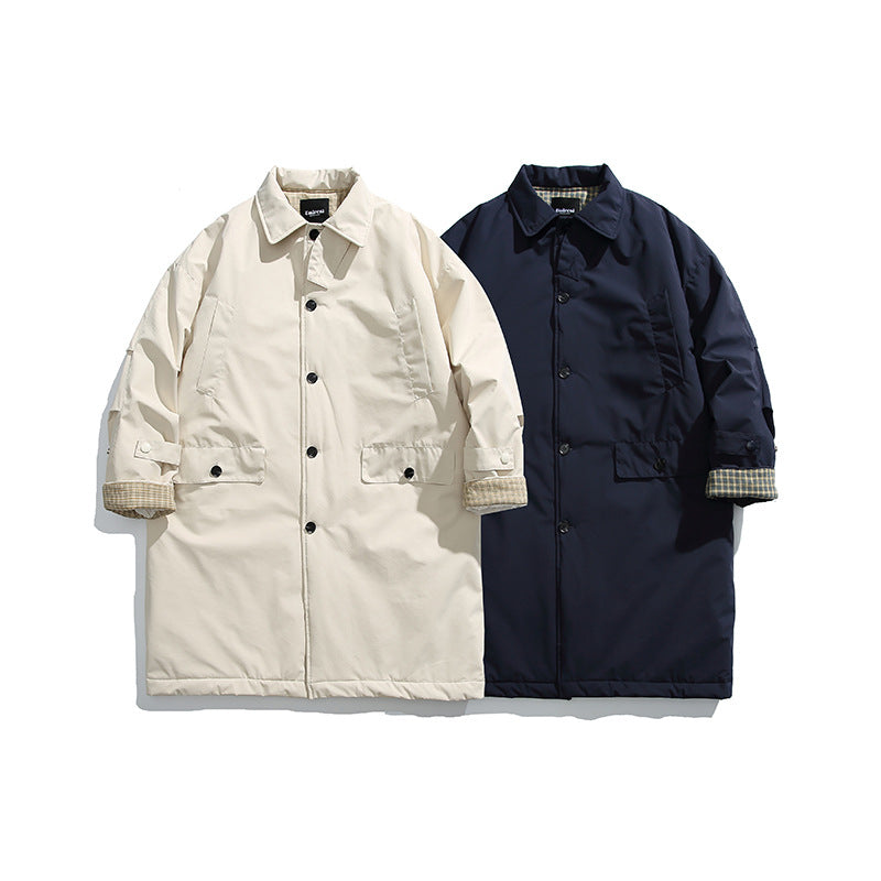 Herren Wattierter Mantel mit Hemdkragen und Thermofutter Drune