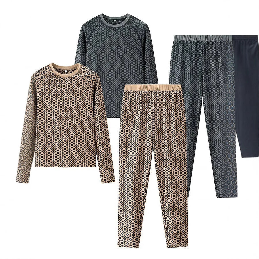 Damen Pyjama-Set aus weichem Jersey mit modernem Muster Drune