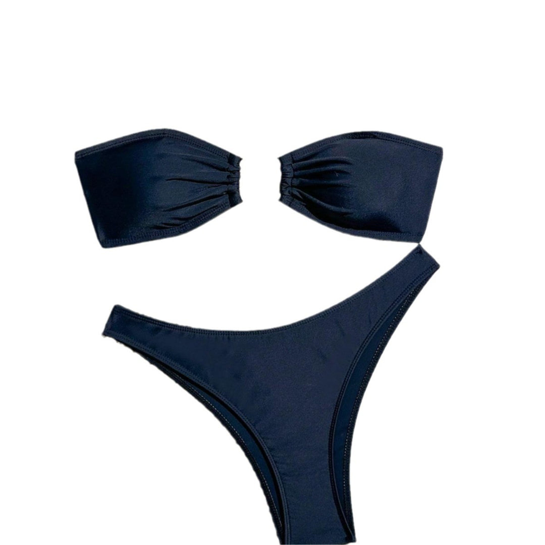 Damen Bandeau-Bikini mit dekorativem Schmuckdetail Drune