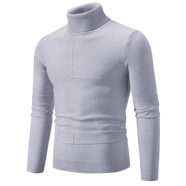 Herren nan feiner Rollkragenpullover mit Strukturnähten, slim-fit und geripptem Bündchen Drune