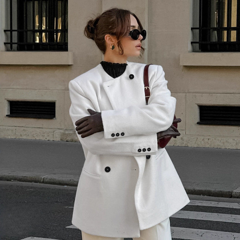 Damen Trendiger Oversized Blazer mit doppelter Knopfleiste Drune