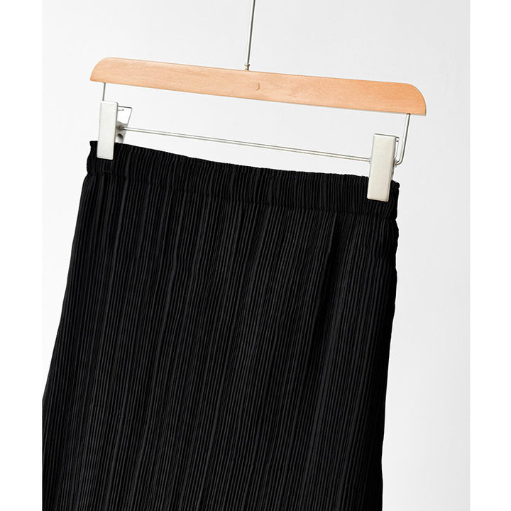 Damen Eleganter Plissierter Rock mit asymmetrischem Saum Drune