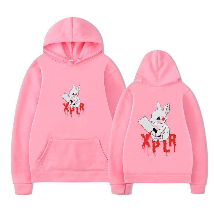 Damen Kapuzensweater mit auffälligem Cartoon-Motiv und bequemer Passform Drune