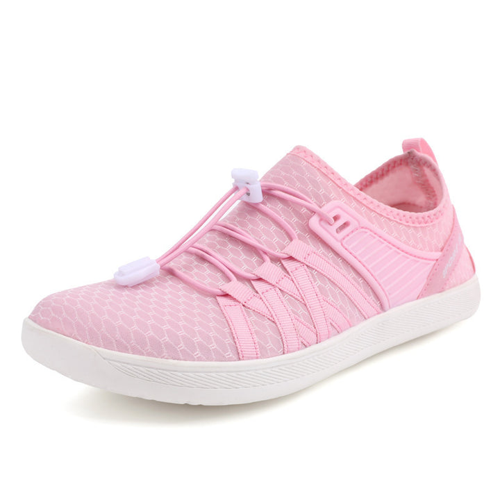 Unisex nan flacher Stadt-Sneaker mit Schnellzugverschluss, elastischem Strickoberteil und stoßabsorbierender Leichtsohle Drune