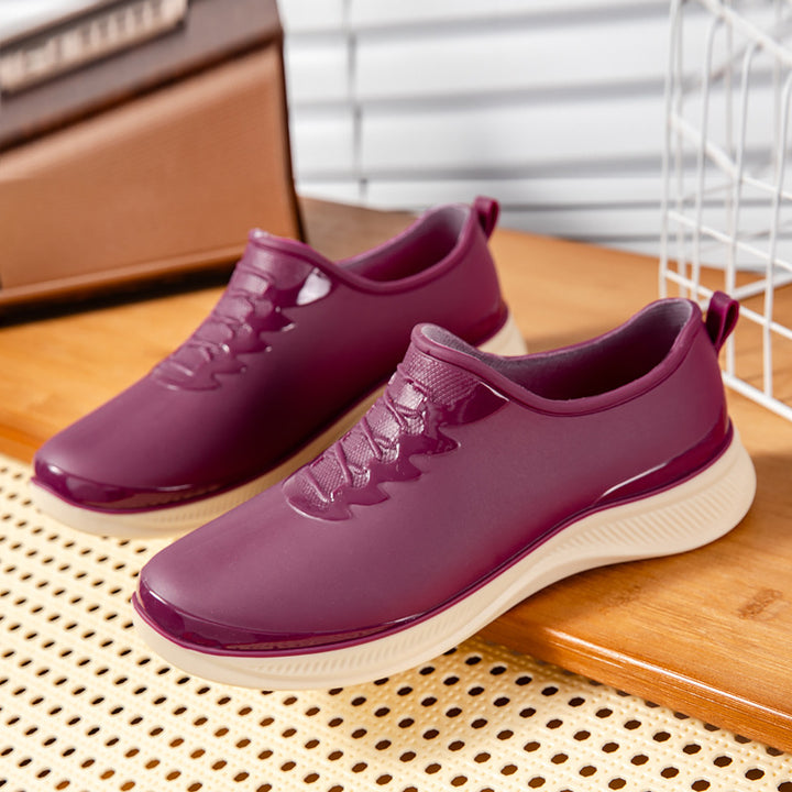Herren Wasserdichter Slip‑On Gummisneaker mit stoßdämpfender Laufsohle und dezenter Schnüroptik Drune