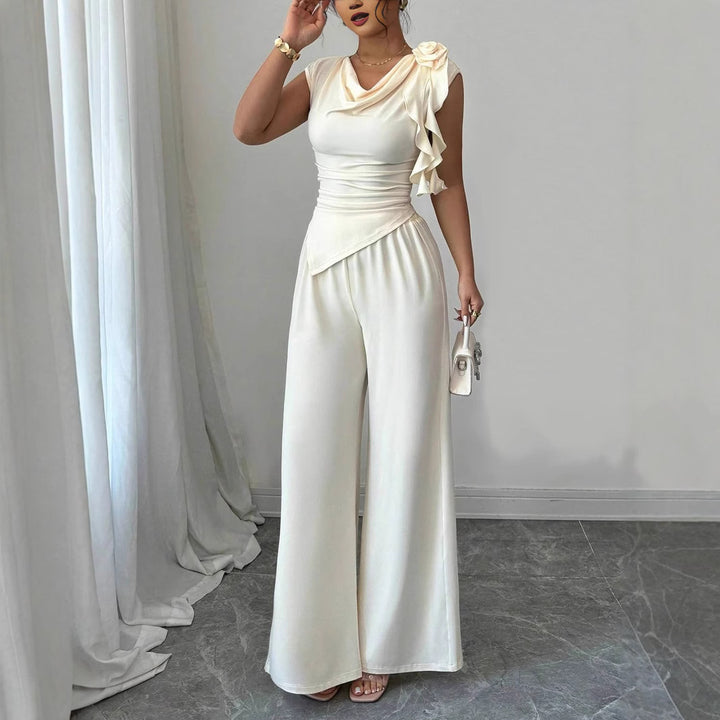Damen Elegantes Jumpsuit mit Rüschendetails Drune
