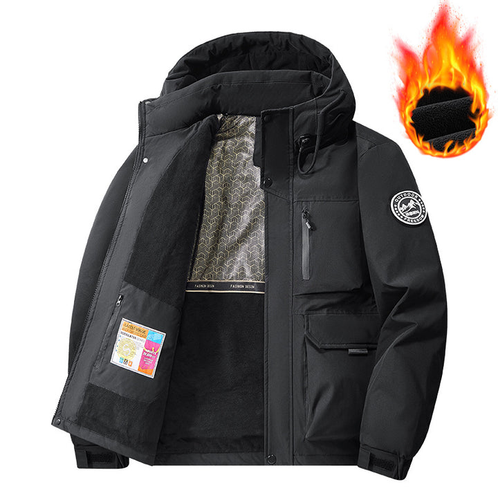 Herren Technischer Thermo-Parka mit Microfleece-Innenfutter und Utility-Taschen Drune