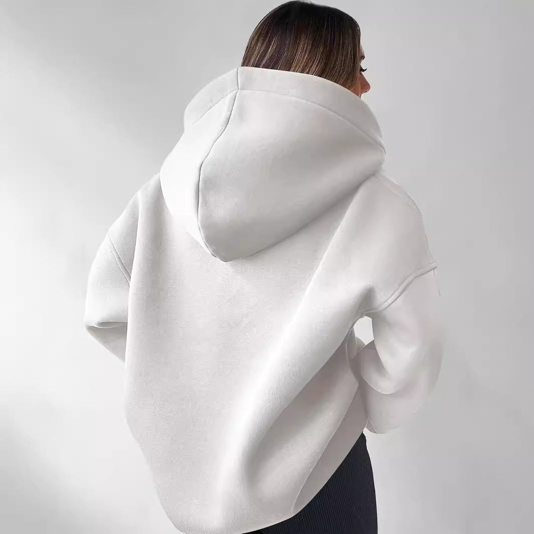 Damen Oversized Hoodie mit modernem Kragen und lässiger Passform Drune