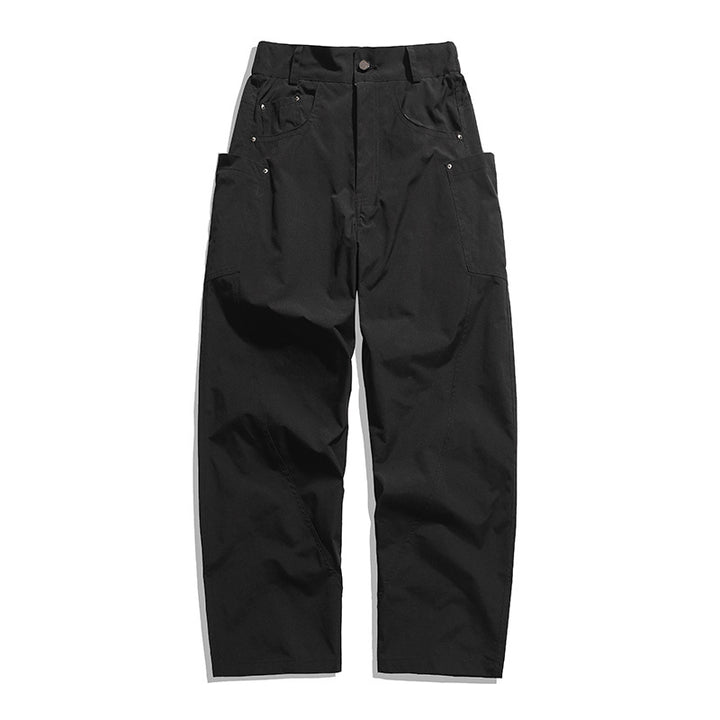 Herren Weite Workwear-Cargo-Hose mit hohem Bund, seitlichen Multi-Taschen & lässigem Baggy-Schnitt Drune