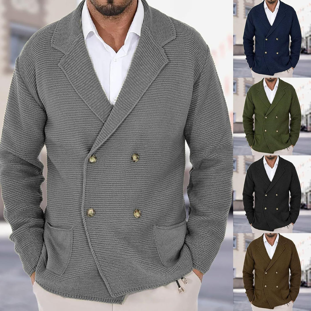 Herren Strickjacke mit modischem Schalkragen und dekorativen Knöpfen Drune