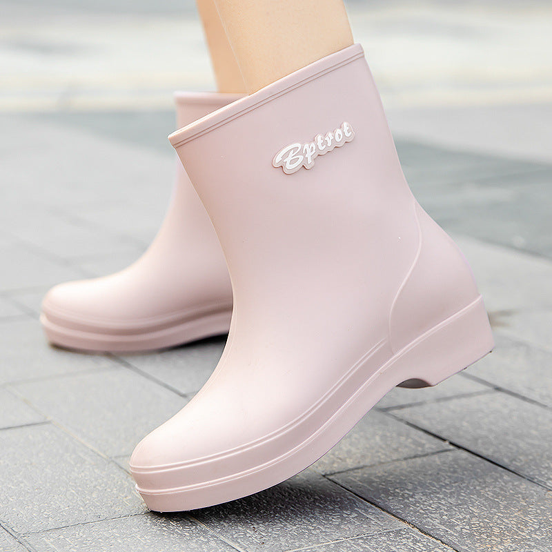 Damen Kurzschaftige Plateau-Gummistiefelette mit nahtloser Vollgummi-Konstruktion Drune