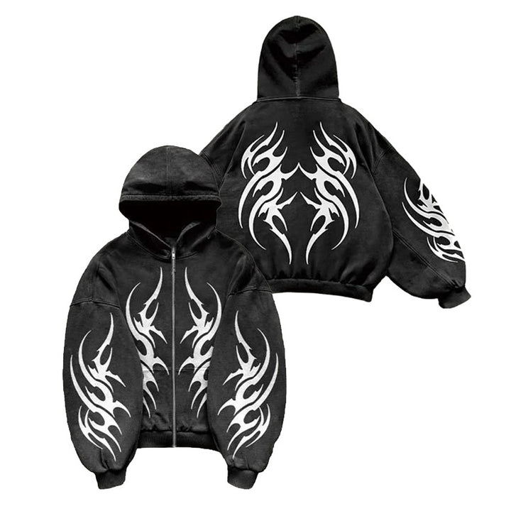 Drune | Hoodie - Oversize Graffiti Print & Y2K Stil