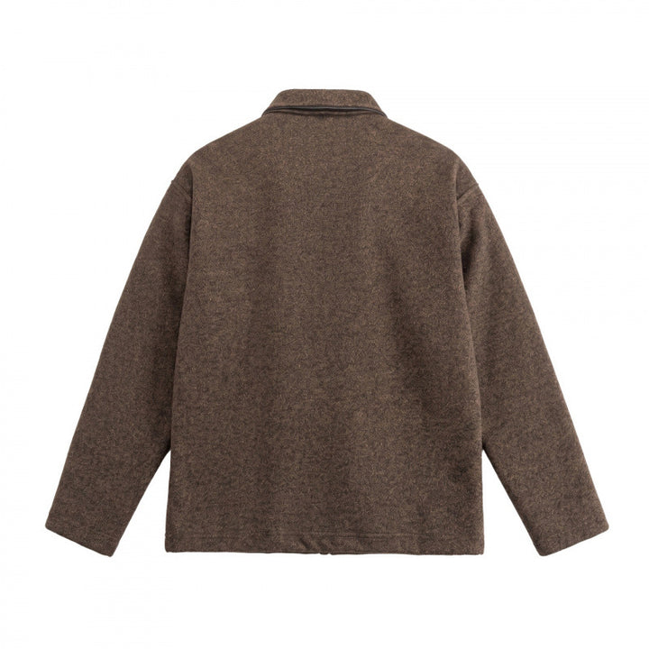 Unisex Boxy-Polo-Pullover aus Wollmix mit Henley-Knopfleiste und geradem Saum Drune