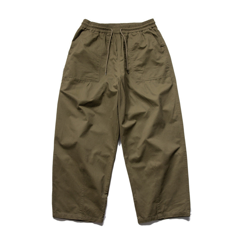 Herren Weite Relaxed-Cargo-Hose mit elastischem Tunnelzugbund und aufgesetzten Beuteltaschen Drune