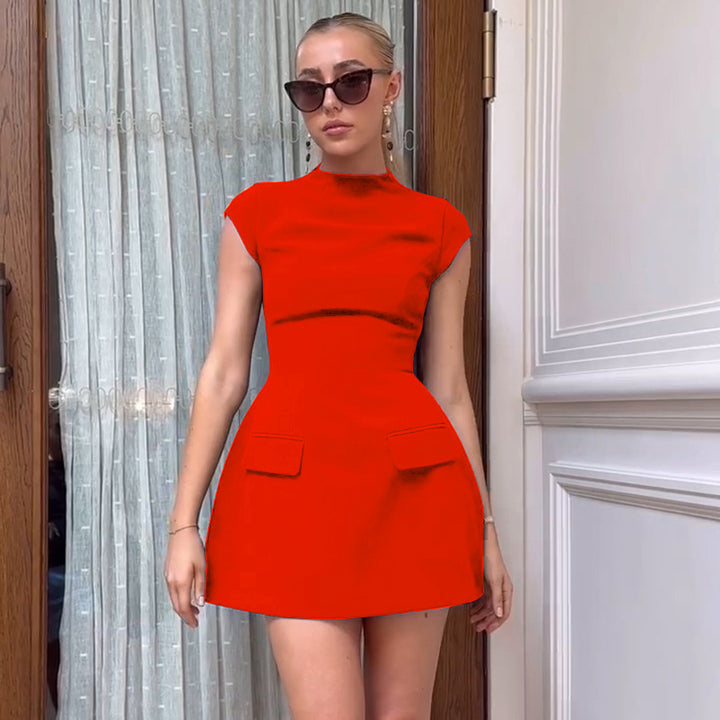 Damen Minikleid mit raffinierten Taschen und schlichten Schulterträgern Drune