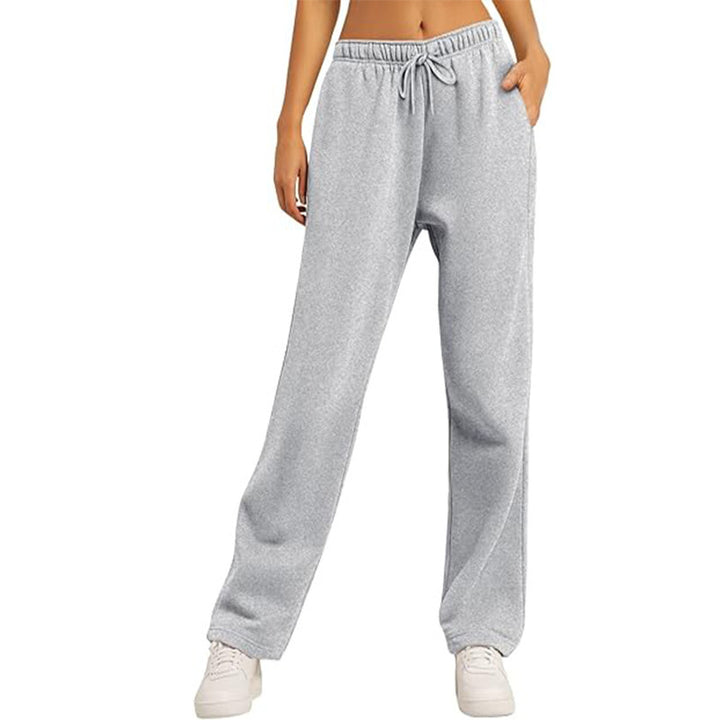 Damen nan hochwertige Relax-Hose mit hoher Taille, geradem Bein und integrierten Eingrifftaschen Drune