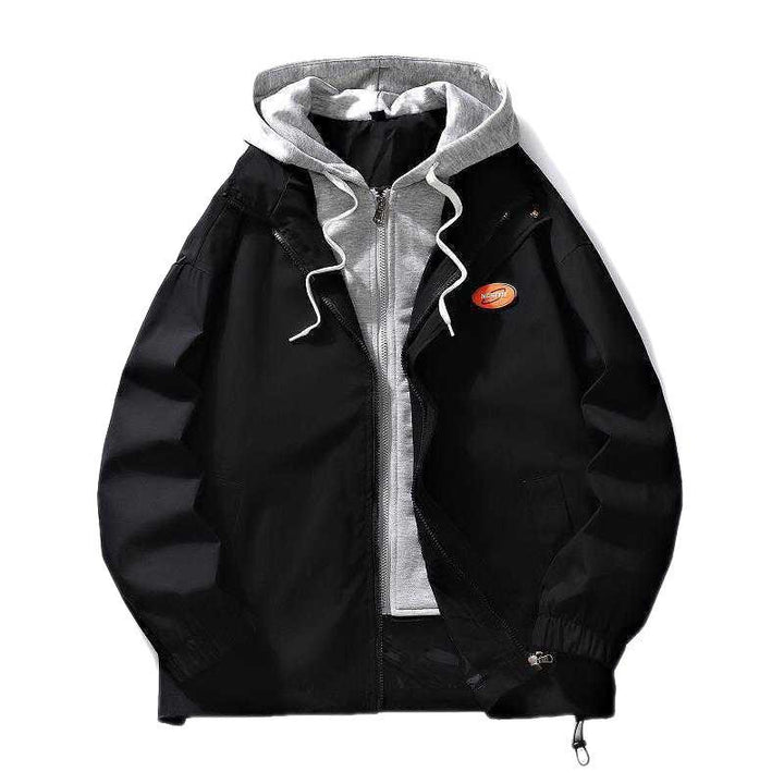 Herren Grafische Oversize Kapuzenjacke mit kontrastierendem Innenhoodie Drune