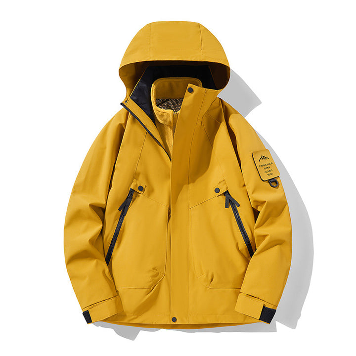 Unisex Wasserdichte, atmungsaktive Hardshell-Outdoorjacke mit Kapuze Drune