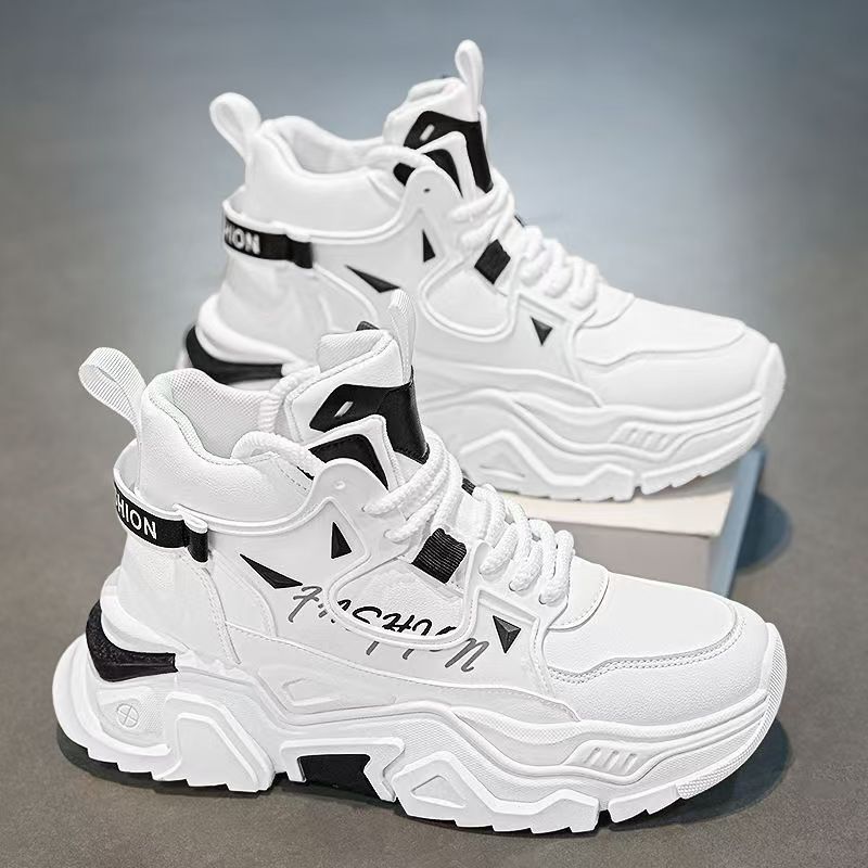Damen Sportliche High-Top Sneakers mit modischer Zehenkappe und rutschfester Sohle Drune
