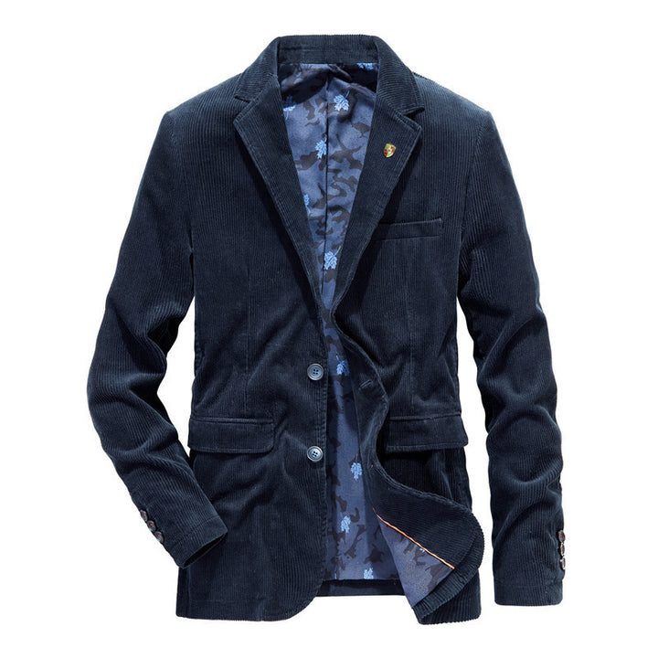 Herren Feincord-Sakko im Tailored Fit mit Reverskragen und gefütterten Innentaschen Drune