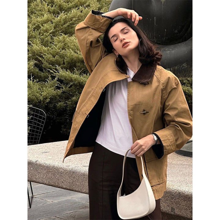 Damen Utility-Jacke mit klassischem Schnitt und hohem Kragen Drune