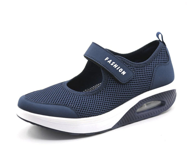 Damen Sportliche Mary-Jane Wedgesneaker mit Luftpolster und atmungsaktivem Mesh Drune