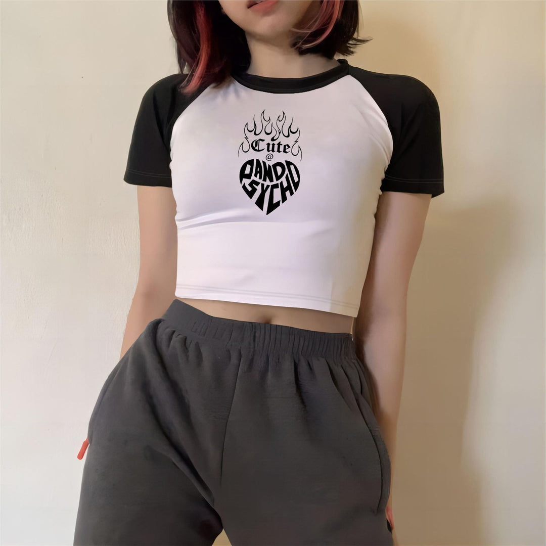 Damen Crop-Top mit motivierendem Schriftzug und lässigem Schnitt Drune