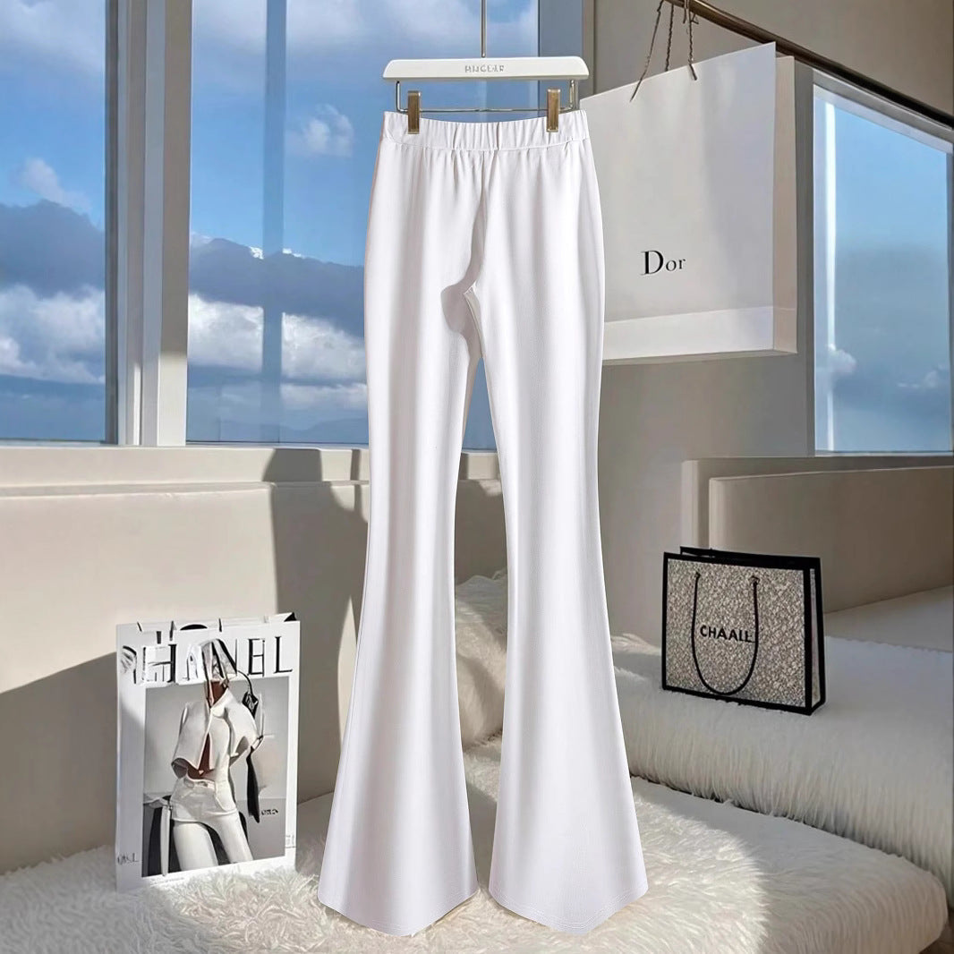 Damen Modische Flared-Hosen mit eleganten Knopfdetails und seitlichem Schlitz Drune