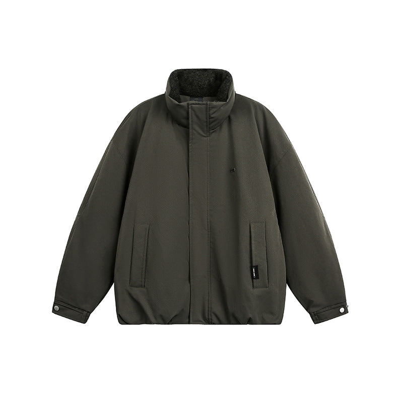 Herren Oversize Steppjacke mit hohem Kragen und Teddyfutter Drune