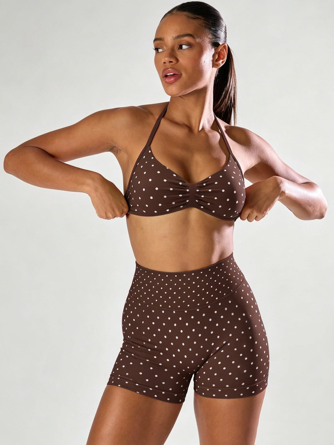Damen Sportliches Bikini-Set mit hochelastischem Material und verstellbaren Trägern Drune