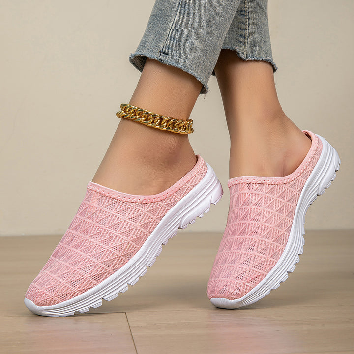 Damen nan atmungsaktiver Netz-Slipper mit Diamantstruktur-Obermaterial und gedämpfter Leichtsohle Drune