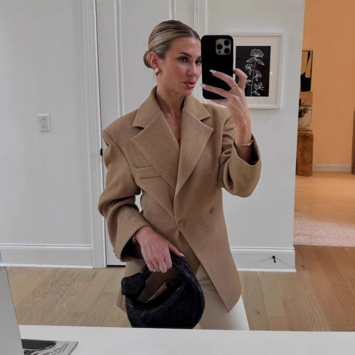Damen Eleganter Zweireiher Blazer im modernen Schnitt Drune