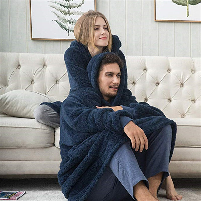 Damen Kuschelige Oversize-Hoodiejacke aus Fleece mit Kängurutasche Drune